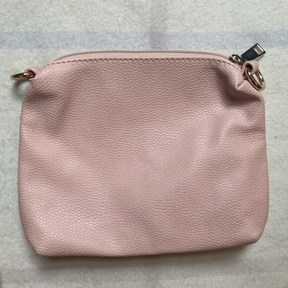Blush Pink Faux Leather Ring Handle Crossbody Purse With Matching Pouch - Picture 5 of 15